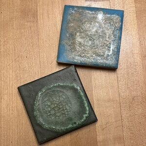 Anthropologie Crackle Geode Blue and Green Geode Coasters